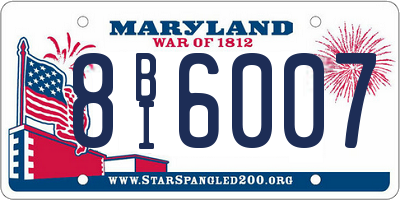 MD license plate 8BI6007