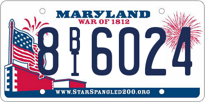 MD license plate 8BI6024