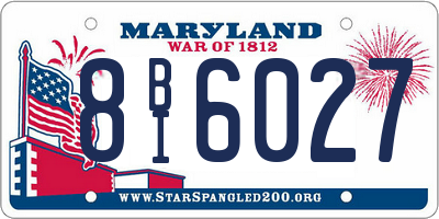 MD license plate 8BI6027