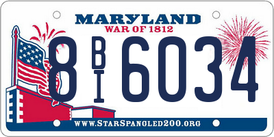 MD license plate 8BI6034