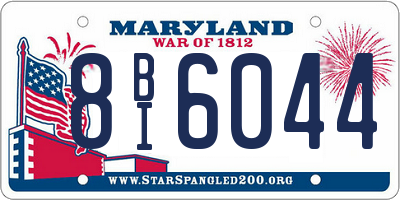 MD license plate 8BI6044