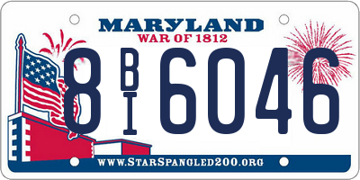 MD license plate 8BI6046
