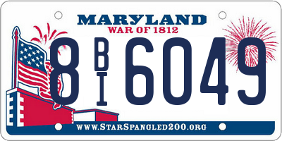 MD license plate 8BI6049