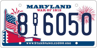 MD license plate 8BI6050