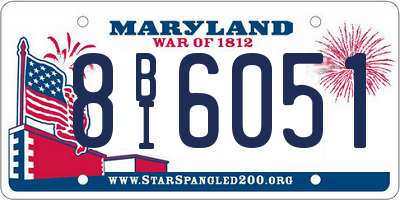 MD license plate 8BI6051