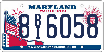MD license plate 8BI6058