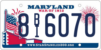 MD license plate 8BI6070