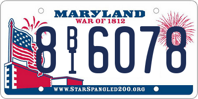 MD license plate 8BI6078
