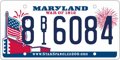 MD license plate 8BI6084
