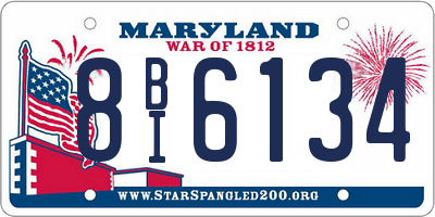 MD license plate 8BI6134