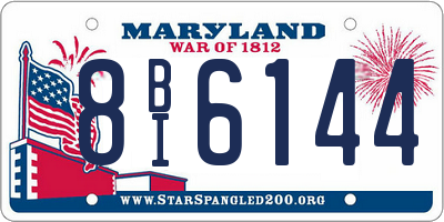 MD license plate 8BI6144