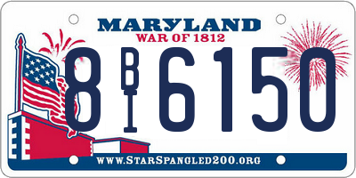 MD license plate 8BI6150