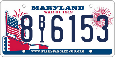 MD license plate 8BI6153