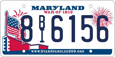 MD license plate 8BI6156