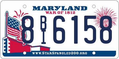 MD license plate 8BI6158