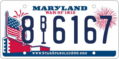 MD license plate 8BI6167