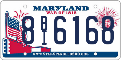 MD license plate 8BI6168