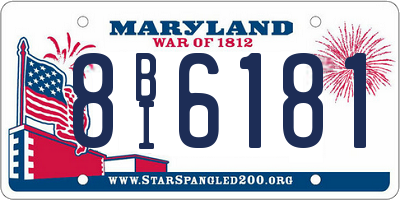 MD license plate 8BI6181