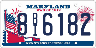 MD license plate 8BI6182