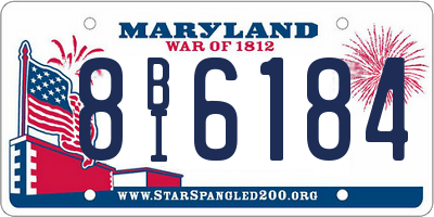 MD license plate 8BI6184