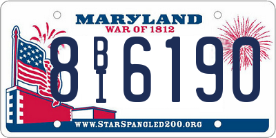 MD license plate 8BI6190