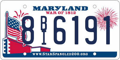 MD license plate 8BI6191