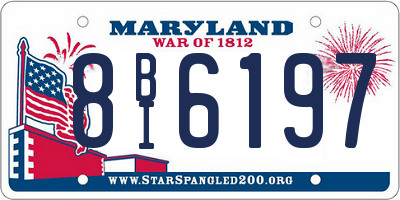 MD license plate 8BI6197