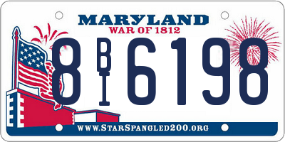 MD license plate 8BI6198