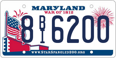 MD license plate 8BI6200
