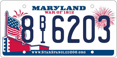 MD license plate 8BI6203