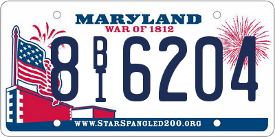MD license plate 8BI6204