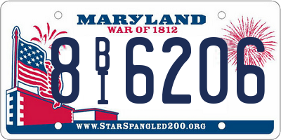 MD license plate 8BI6206