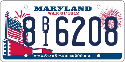 MD license plate 8BI6208