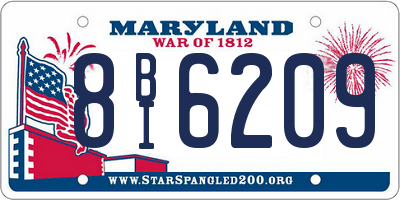 MD license plate 8BI6209