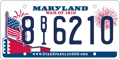 MD license plate 8BI6210