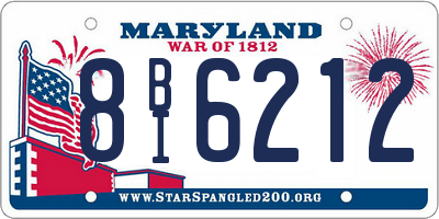 MD license plate 8BI6212