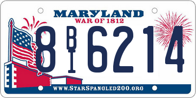 MD license plate 8BI6214