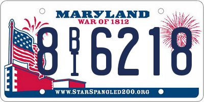 MD license plate 8BI6218