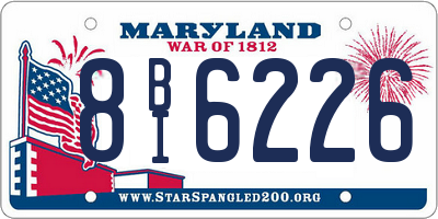 MD license plate 8BI6226