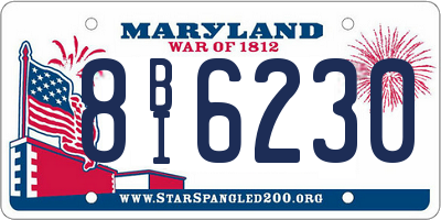 MD license plate 8BI6230