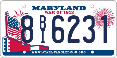 MD license plate 8BI6231