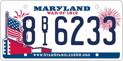 MD license plate 8BI6233