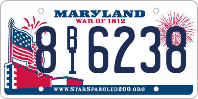 MD license plate 8BI6238