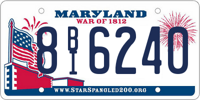 MD license plate 8BI6240