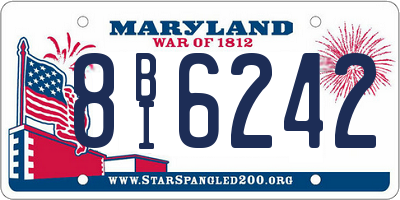 MD license plate 8BI6242