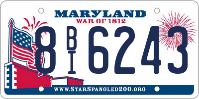 MD license plate 8BI6243