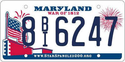 MD license plate 8BI6247