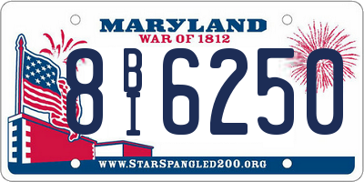 MD license plate 8BI6250