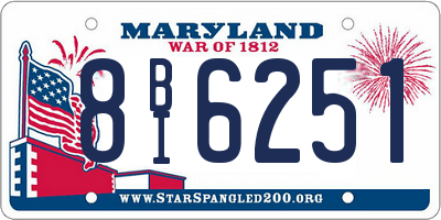 MD license plate 8BI6251