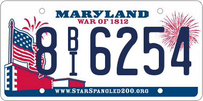 MD license plate 8BI6254